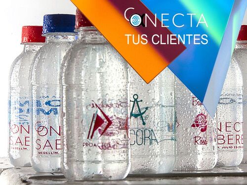 agua publicitaria en ferias